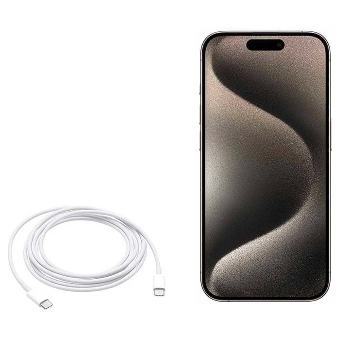 کابل شارژر 60وات آیفون 15 – اپل ( 2سرتایپ سی ) – اصل چین — تصویر ۳