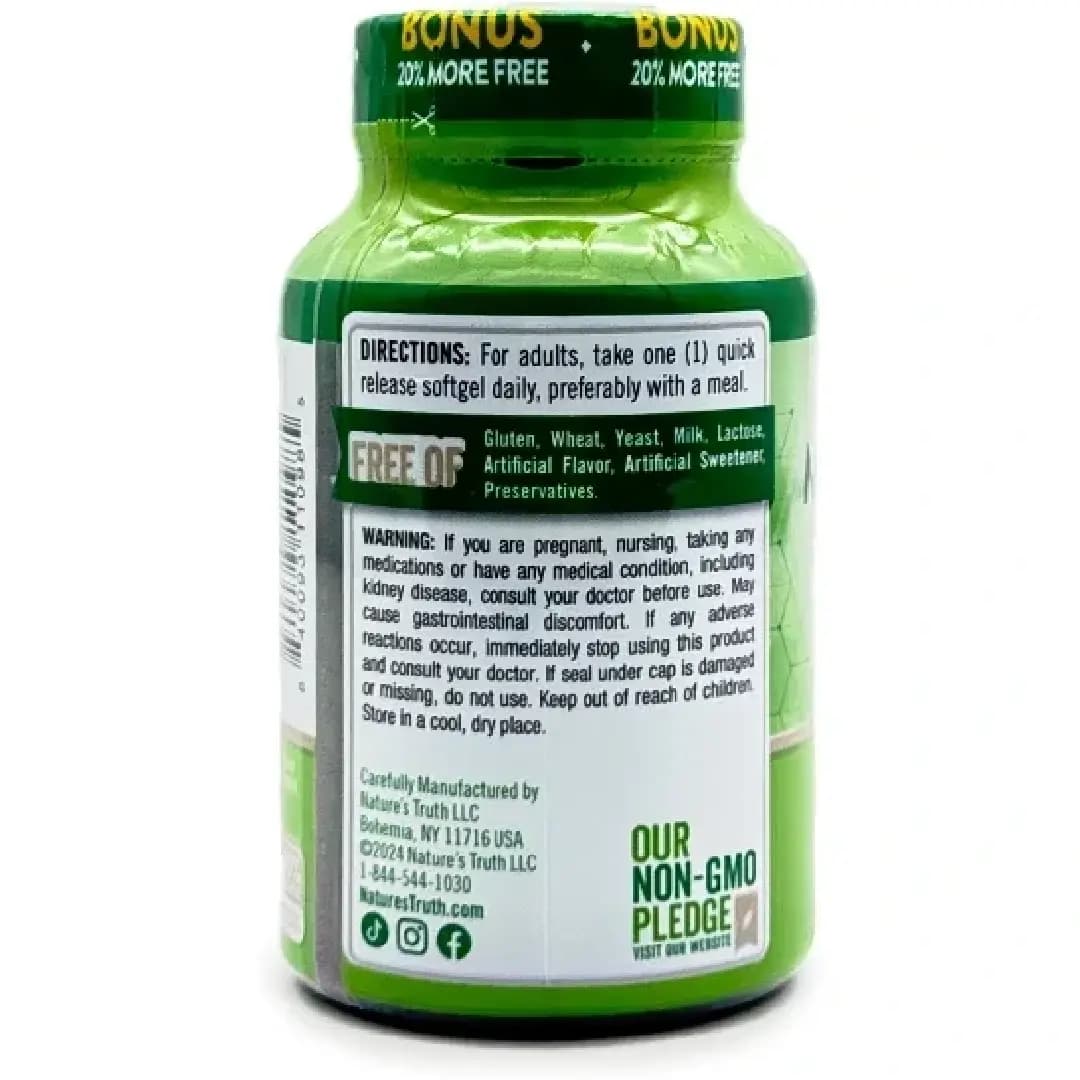 منیزیم اکساید نیچرز تروث 400 میلیگرم 72 عددی Nature’s Truth Extra Strength Magnesium Quick Release Softgels — تصویر ۳