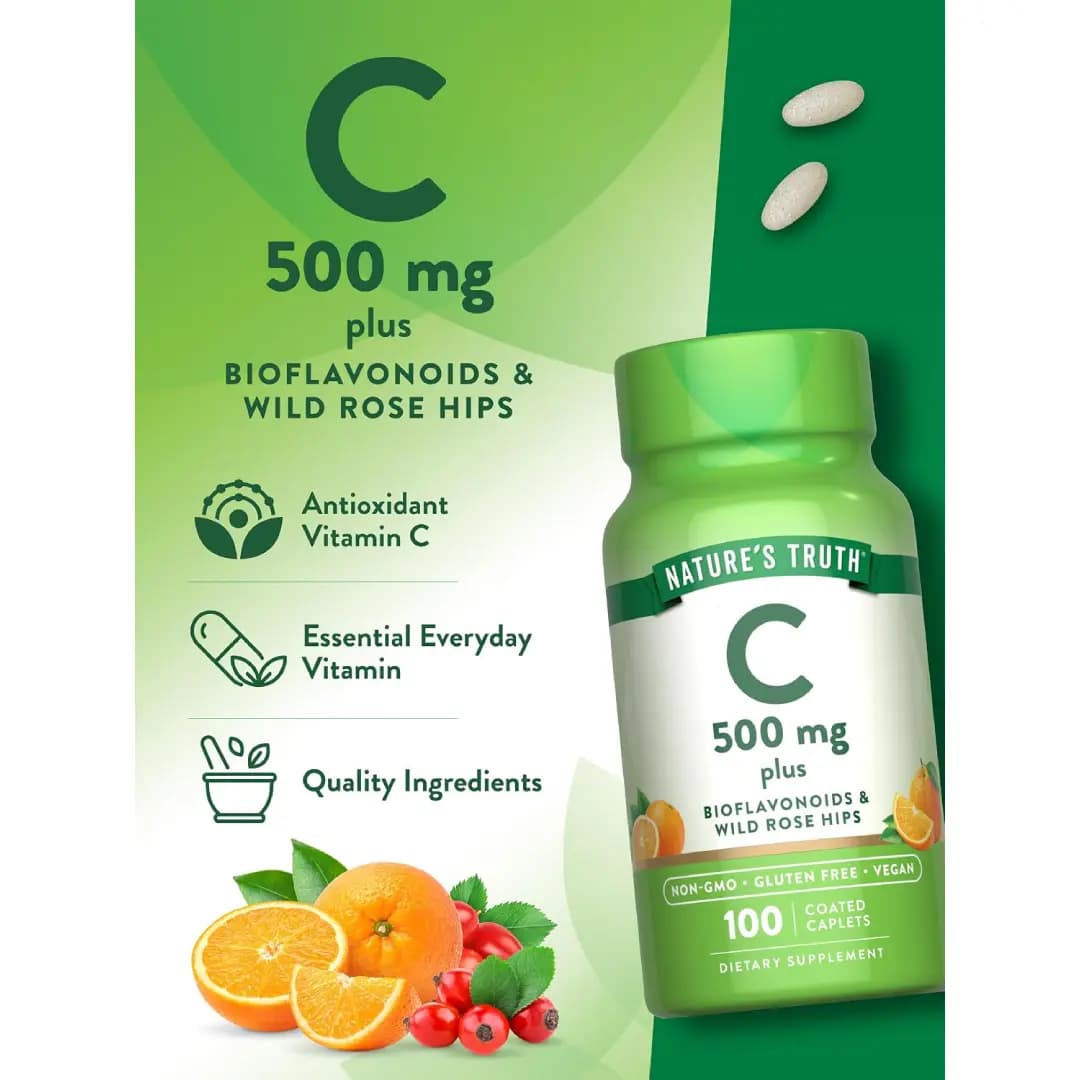 ویتامین C 1000 نیچرز تروث Nature’s Truth بسته ۱۰۰ عددی — تصویر ۳