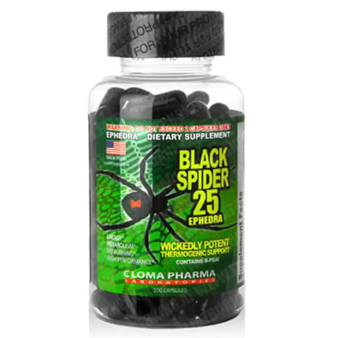 کپسول چربیسوز بلک اسپایدر 25 کلوما فارما Cloma Pharma بسته ۱۰۰ عددی
