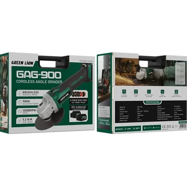 مینی سنگ فرز شارژی گرین لاین GNGAG900GRGN — تصویر ۳