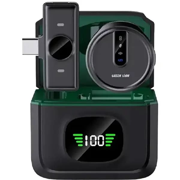 میکروفون یقه ای بی سیم تایپ سی گرین لاین Green LION MICROPHONE GM-88X GN88XMICTCBK — تصویر ۲