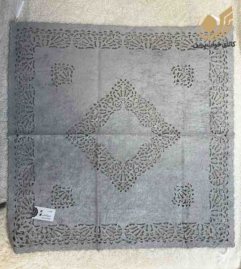 رومیزی مربع ماهوت طوسی