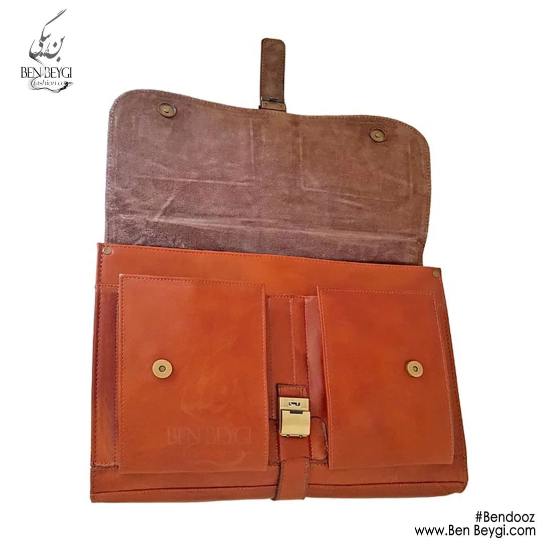 کیف چرم مردانه اداری سگکدار کد FA-LB423-23725 — تصویر ۷