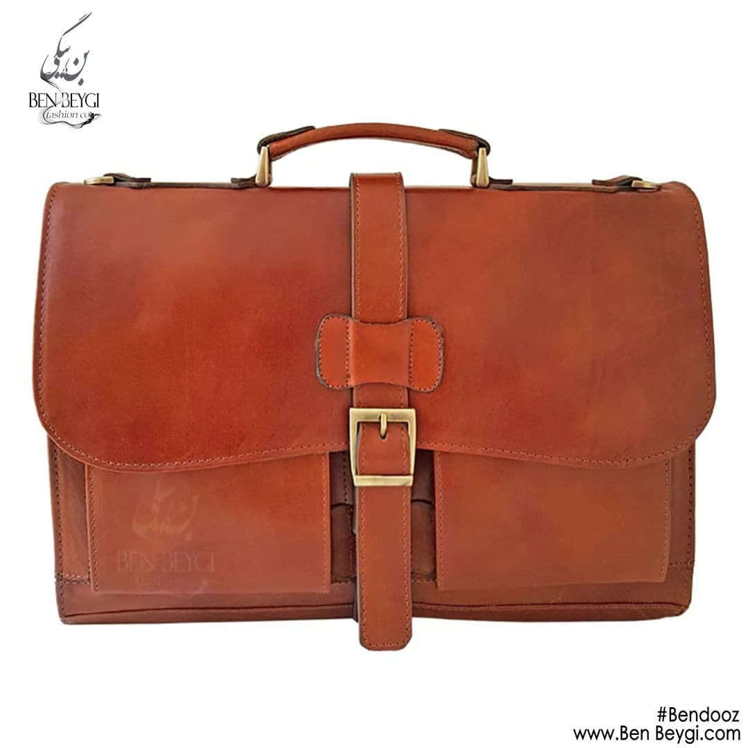 کیف چرم مردانه اداری سگکدار کد FA-LB423-23725 — تصویر ۵