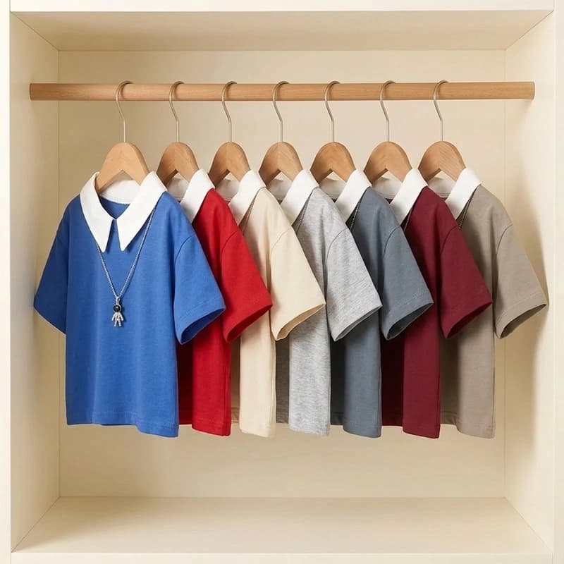 تیشرت یقه دار بچگانه کد 4087