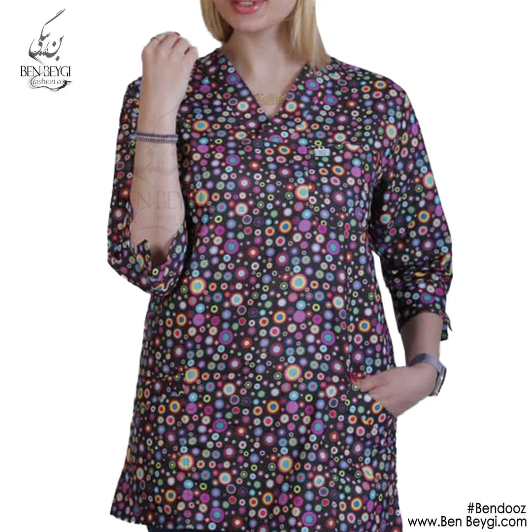 پیراهن اسکراب زنانه | پارچه ترگال | طرح دار کد SHA-310-23087 — تصویر ۲