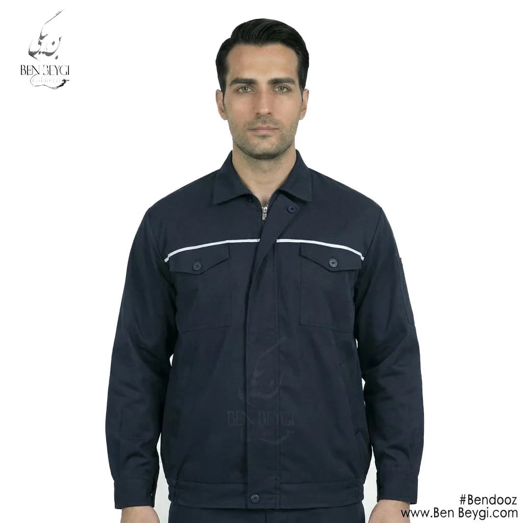 کاپشن کار با شلوار مهندسی پارچه کجراه مدل یقه دار باقاپک شلوار جیب دار کمر کشی رنگ مشکی کد 23547