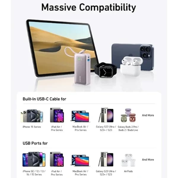 پاوربانک 30 وات 10000 انکر Anker Nano A1259 Power Bank — تصویر ۲