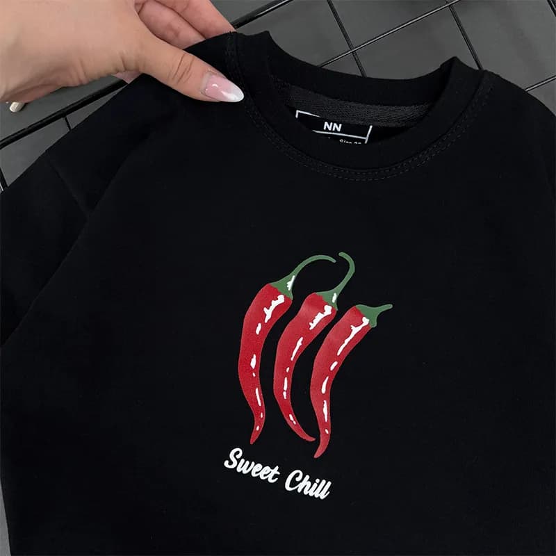 تیشرت باکسی بچگانه چاپ چیلی (chili) کد 4399 — تصویر ۵