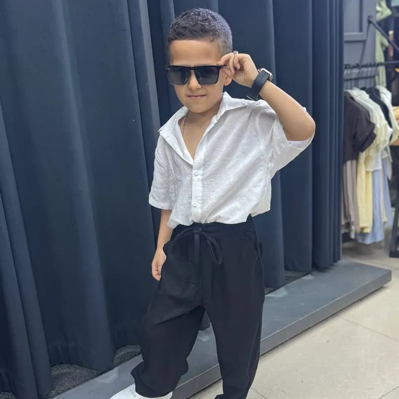 شومیز بچگانه سفید مدل لوکا وال کد 4353 — تصویر ۵