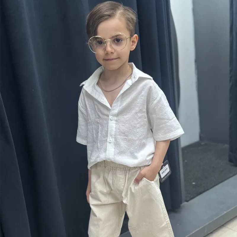 شومیز بچگانه سفید مدل لوکا وال کد 4353 — تصویر ۳