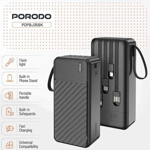 پاوربانک 30000 پیانو پرودو Porodo Piano Power Bank PDPBJ35BK — تصویر ۳