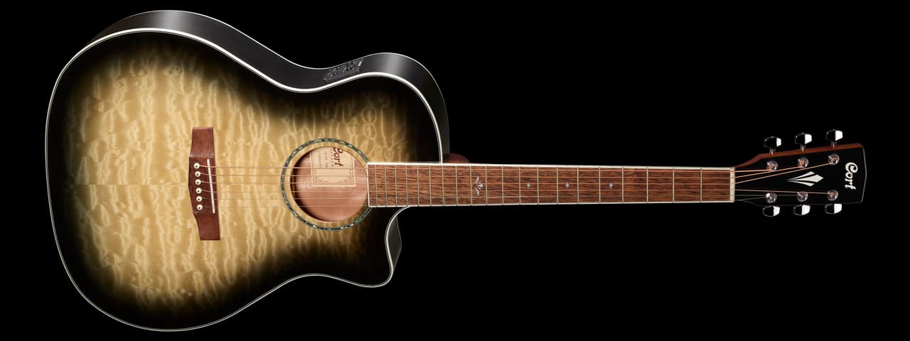 گیتار آکوستیک Acoustic Guitar Cort GA-QF – Trans Black Burst — تصویر ۴