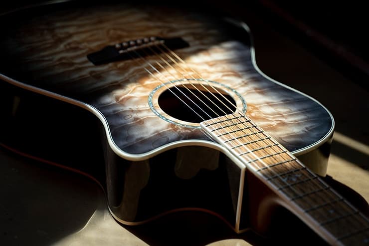 گیتار آکوستیک Acoustic Guitar Cort GA-QF – Trans Black Burst — تصویر ۳