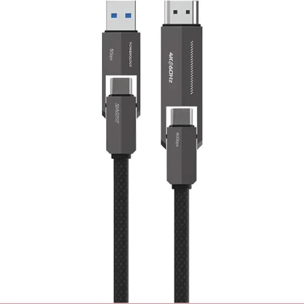 کابل شارژ و انتقال داده 4در1 پاورولوژی POWEROLOGY 4 IN 1 C & C TO HDMI PCAB034BK