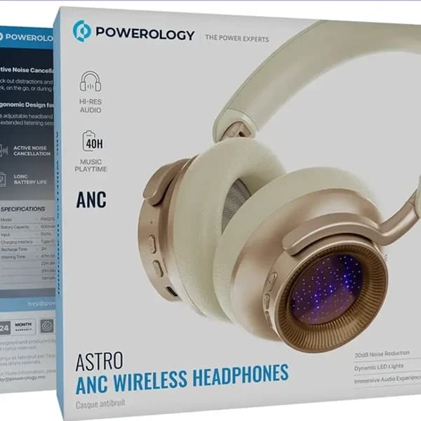 هدفون بی سیم پاورولوژی POWEROLOGY ASTRO HYBRID HEADPHONE PWQYSV32 — تصویر ۳