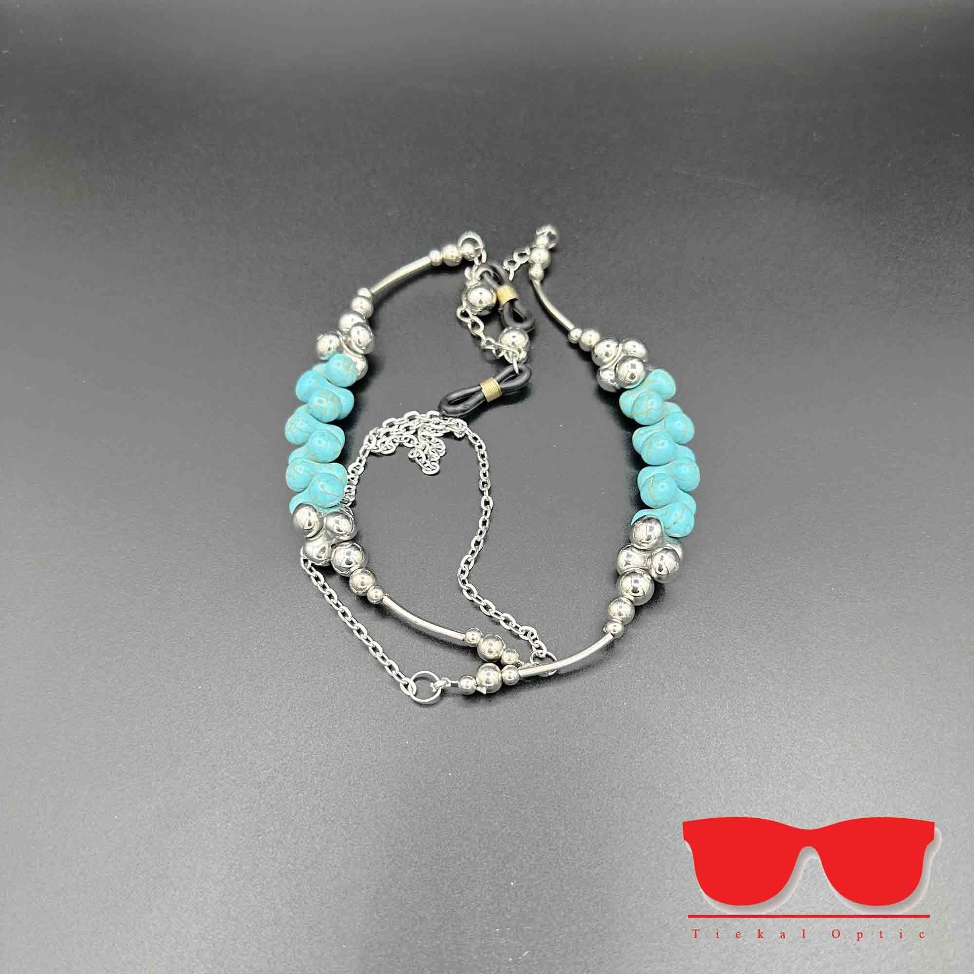 بند عینک مهره‌ای فیروزه‌ای