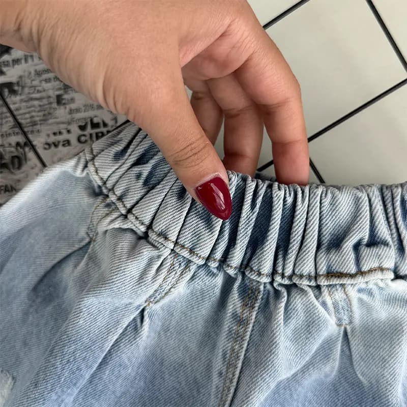 شلوارک بچگانه شیک جین مدل طرح زاپ کد 4303 — تصویر ۷