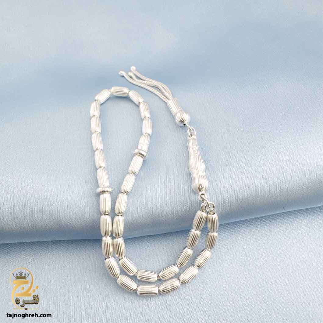 تسبیح نقره کوچک ترکیه اصل 33 دانه مدل MST T19 — تصویر ۴