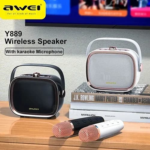 اسپیکر بلوتوث اوی Awei Y889 Karaoke Speaker توان 10 وات با میکروفون — تصویر ۵
