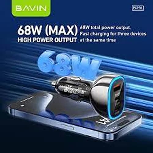شارژر فندکی فست شارژ باوین Bavin PC978 توان 68 وات — تصویر ۳