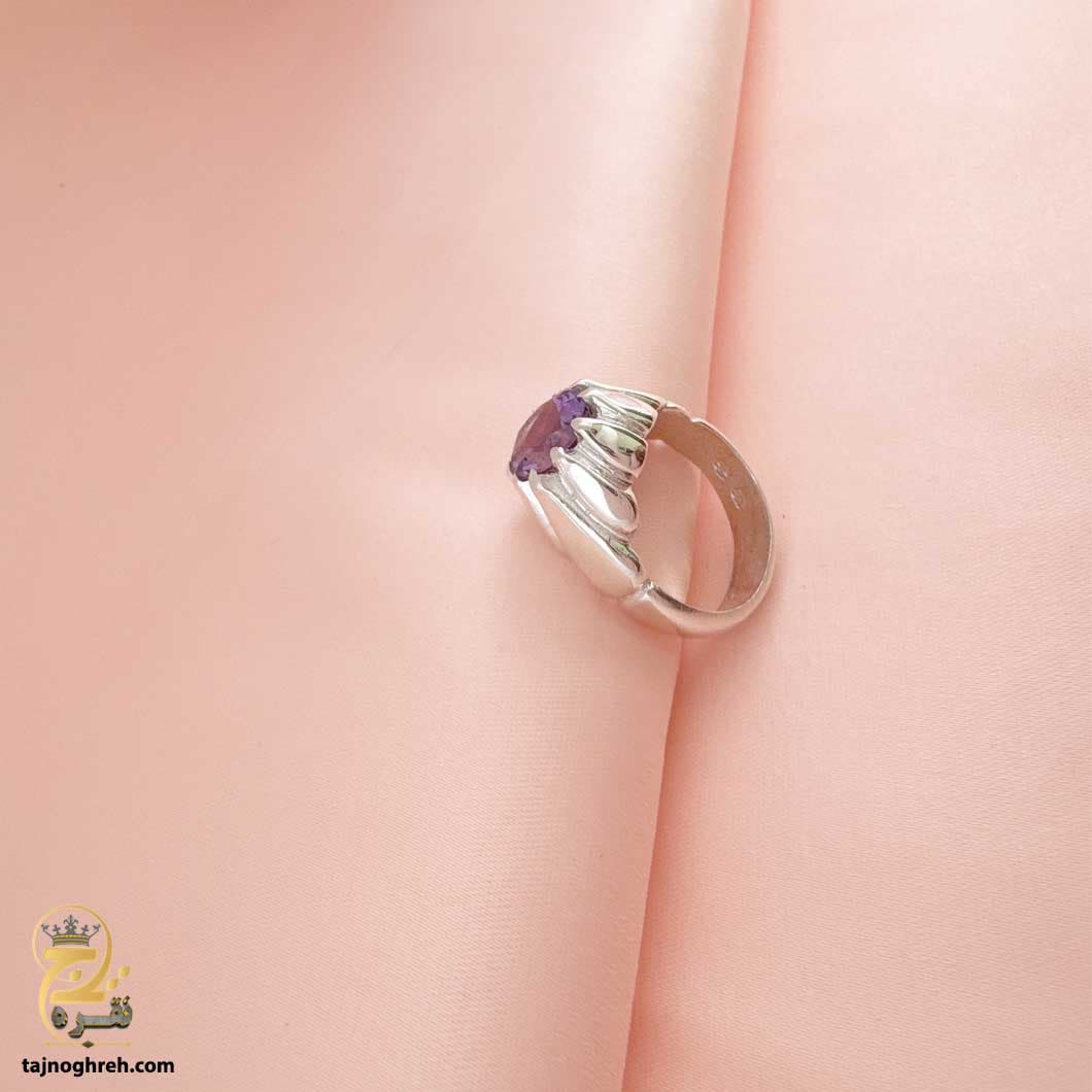 انگشتر نقره مردانه آمیتیست خاص مدل RSM K62 — تصویر ۵