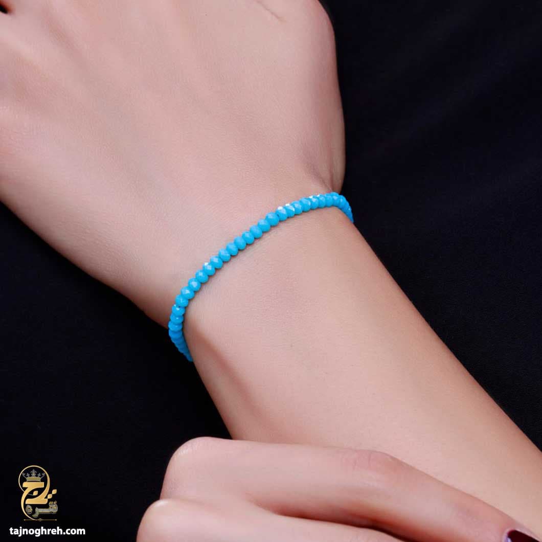 دستبند نقره زنانه شیک فیروزه آمریکایی مدل DSW D43 — تصویر ۳