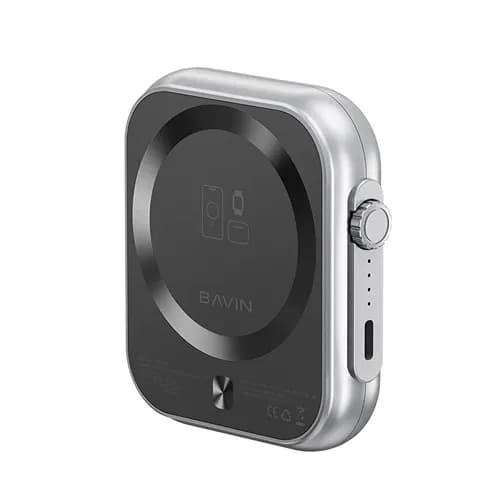 پاوربانک وایرلس 5000 مگنتی باوین Bavin PC1096 3 in 1 توان 20 وات — تصویر ۵