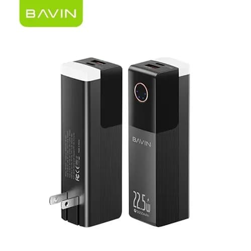 پاوربانک 5000 و شارژر دیواری باوین Bavin PC1053 توان 22.5 وات