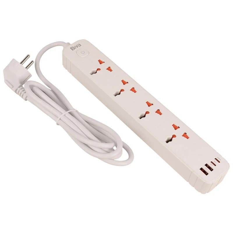 چند راهی برق و شارژر بیوا Biva PS-05 Power Strip دارای 4 پورت