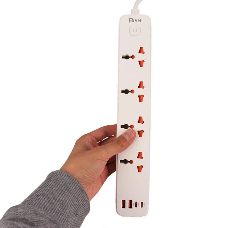 چند راهی برق و شارژر بیوا Biva PS-05 Power Strip دارای 4 پورت — تصویر ۴