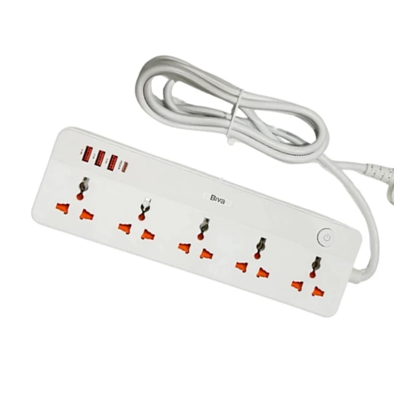 چند راهی برق و شارژر بیوا Biva PS-06 Power Strip دارای 4 پورت — تصویر ۴