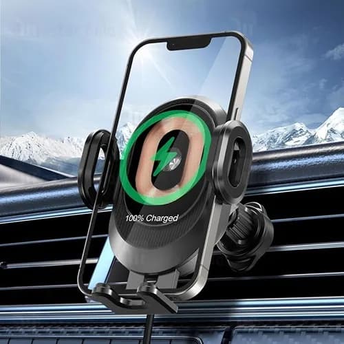 هولدر و شارژر وایرلس دریچه کولری بیوا Biva BH-29 Car Wireless Charging Phone Holder توان 15 وات — تصویر ۳