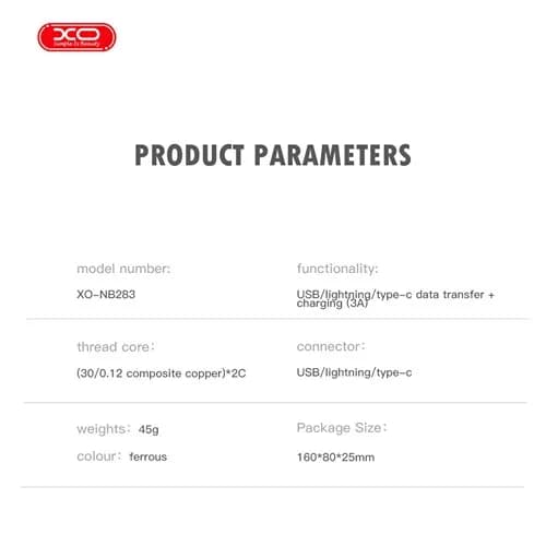 کابل انتقال داده 4 در 1 ایکس او XO NB283 4 in1 Braided flat cable — تصویر ۲