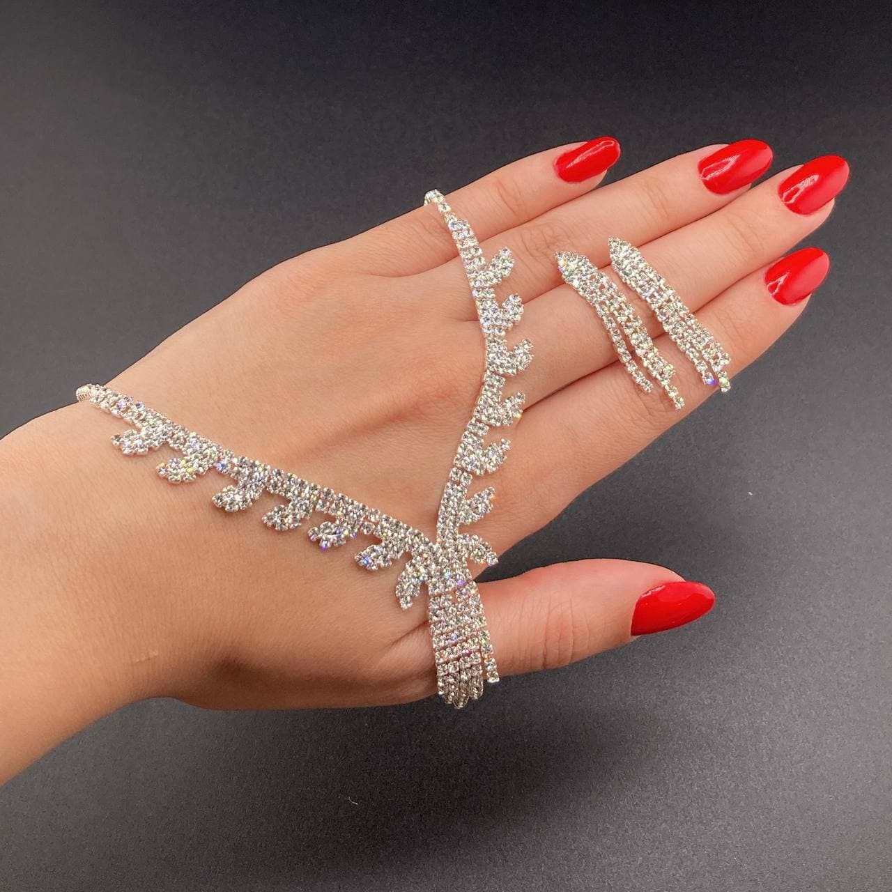 نیم ست جواهری نگین دار jz10017 گالری موژان حیدری