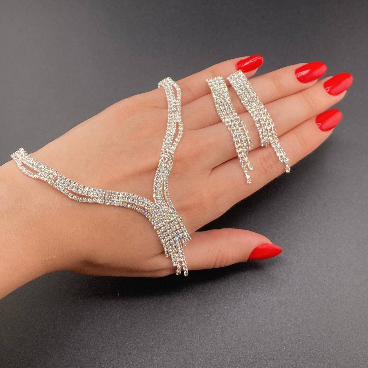 نیم ست جواهری نگین دار jz10015 گالری موژان حیدری