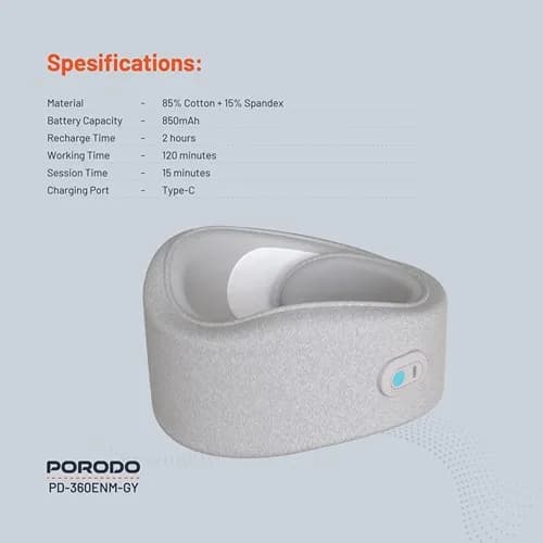 ماساژور گردن پرودو Porodo Neck Pillow Massager PD-360ENM همراه با کمپرس گرم — تصویر ۵