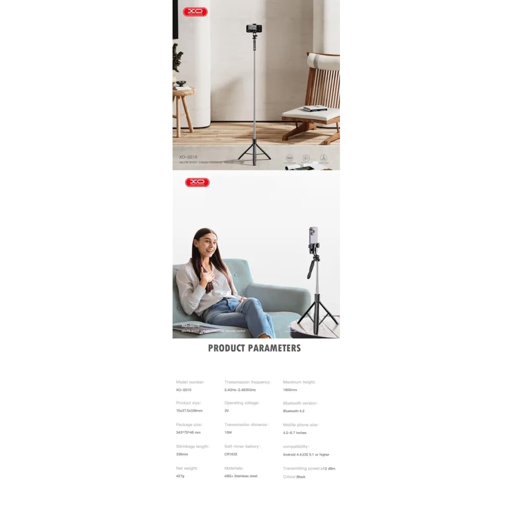سه پایه 1.8 متر ایکس او مدل XO SS15 — تصویر ۴