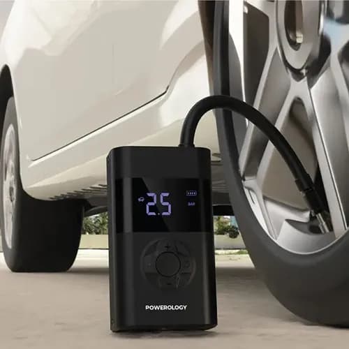 کمپرسور باد و پاوربانک 4000 پاورولوژی Powerology PP055 Air Compressor PPBCHA55 همراه با چراغ قوه — تصویر ۶
