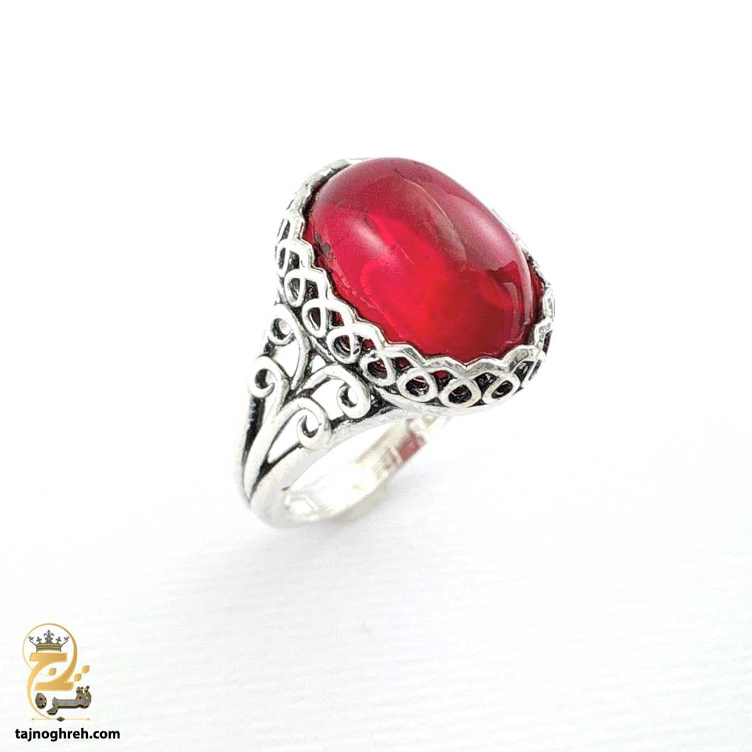 انگشتر نقره زنانه با سنگ لعل سرخ مدل RSW F33