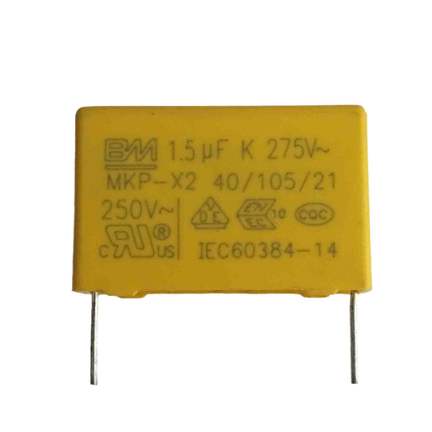 خازن MKP ظرفیت 1.5 میکرو فاراد 275 ولت AC