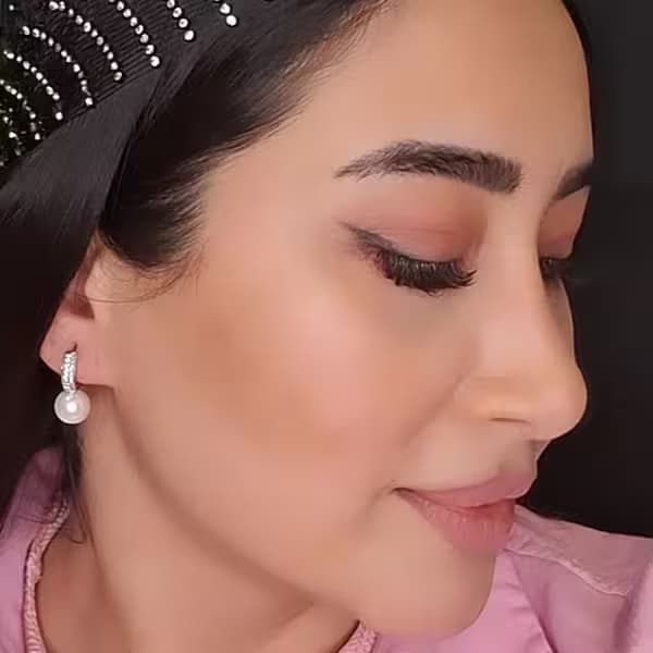 گوشواره نگین دار مرواریدی ژوپینگ سیلور