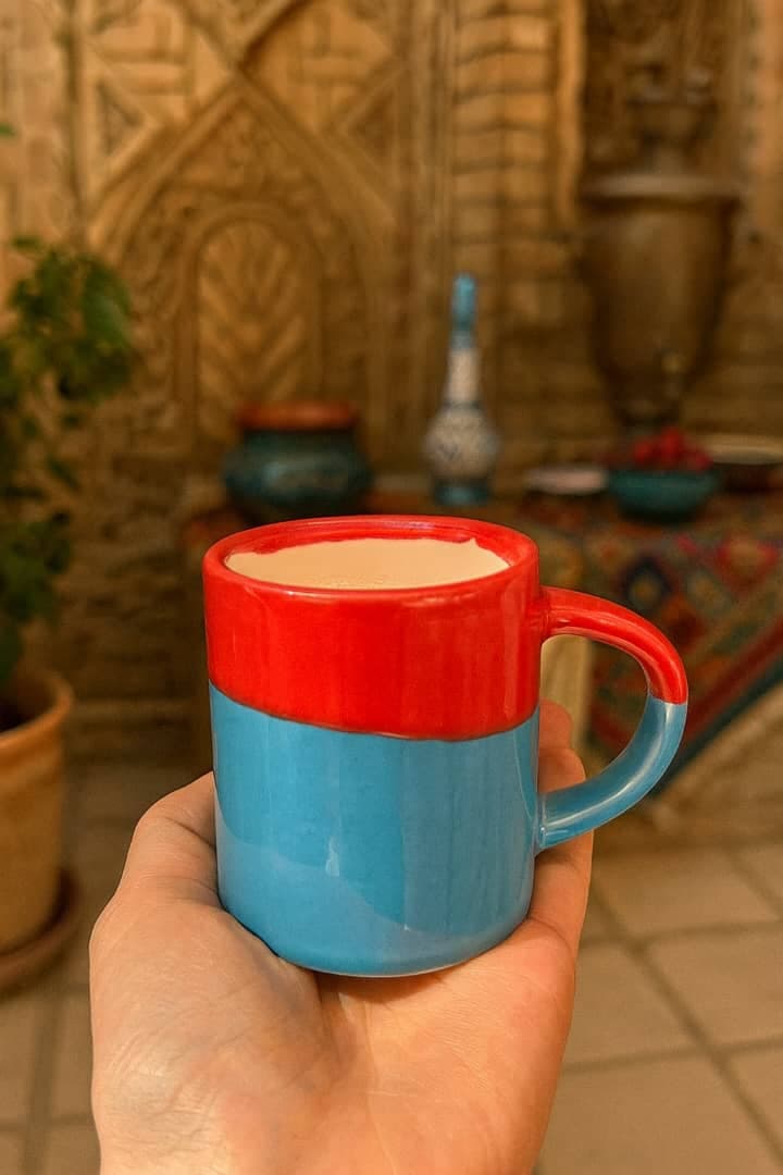 لیوان سرامیکی آبرنگی دو رنگ