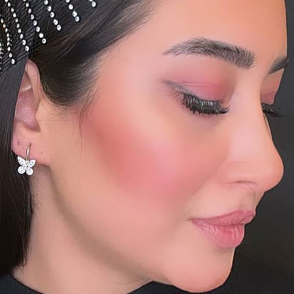 گوشواره فول نگین پروانه ژوپینگ سیلور