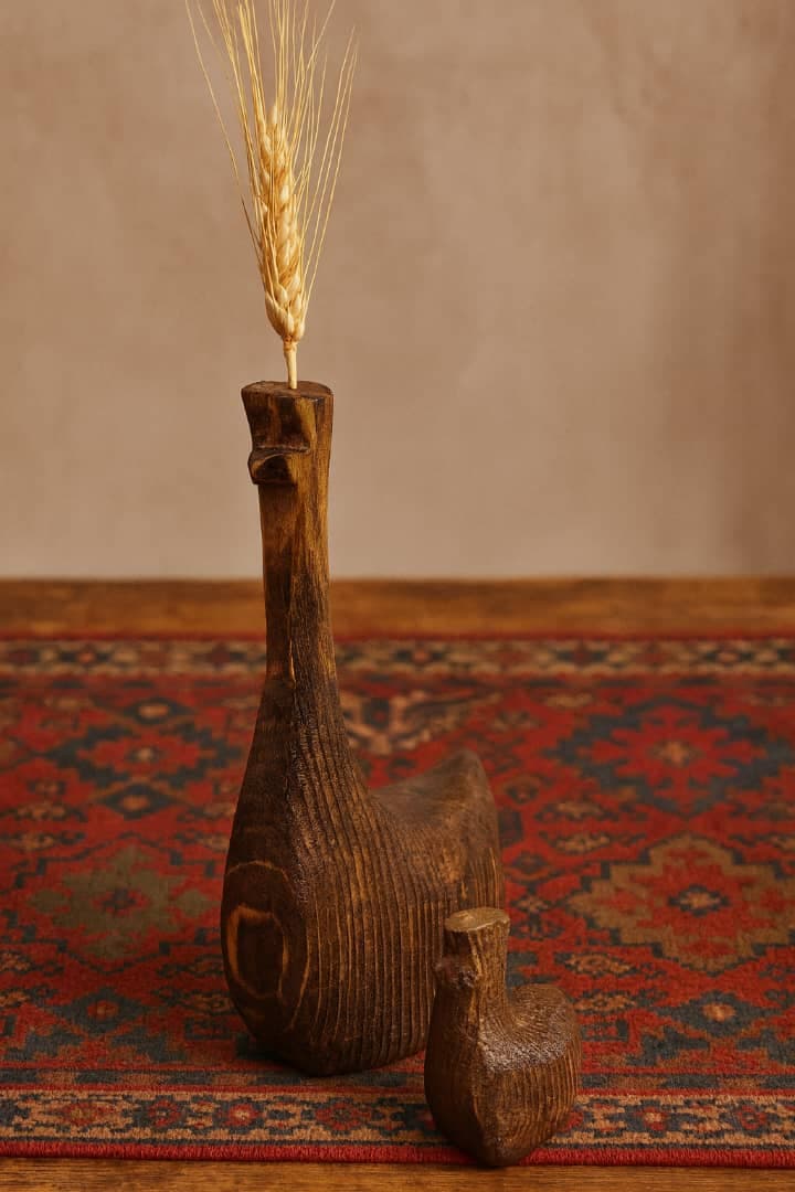 گلدان چوبی طرح حیوان — تصویر ۲