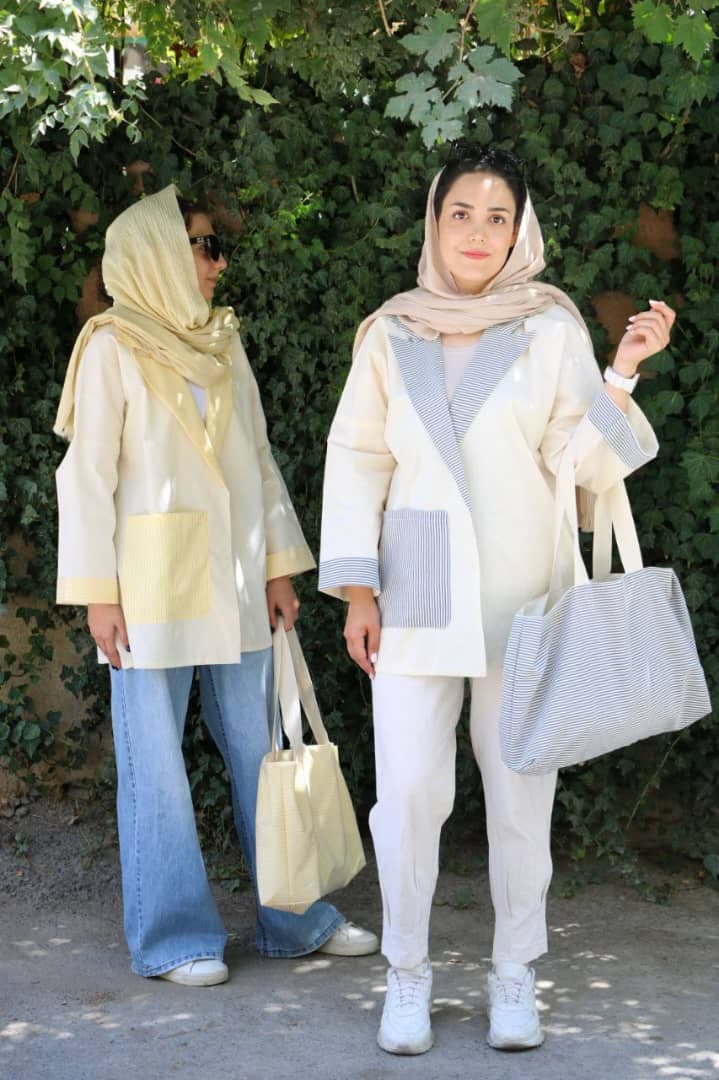 کت لینن راه راه هانا