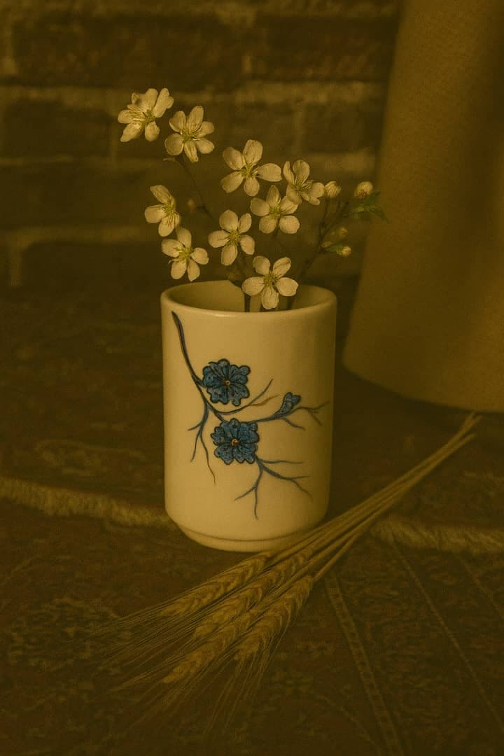 گلدان سرامیکی لاستر استوانه