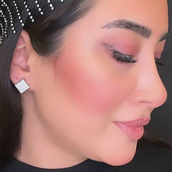 گوشواره میخی لوزی مینیمال ژوپینگ سیلور