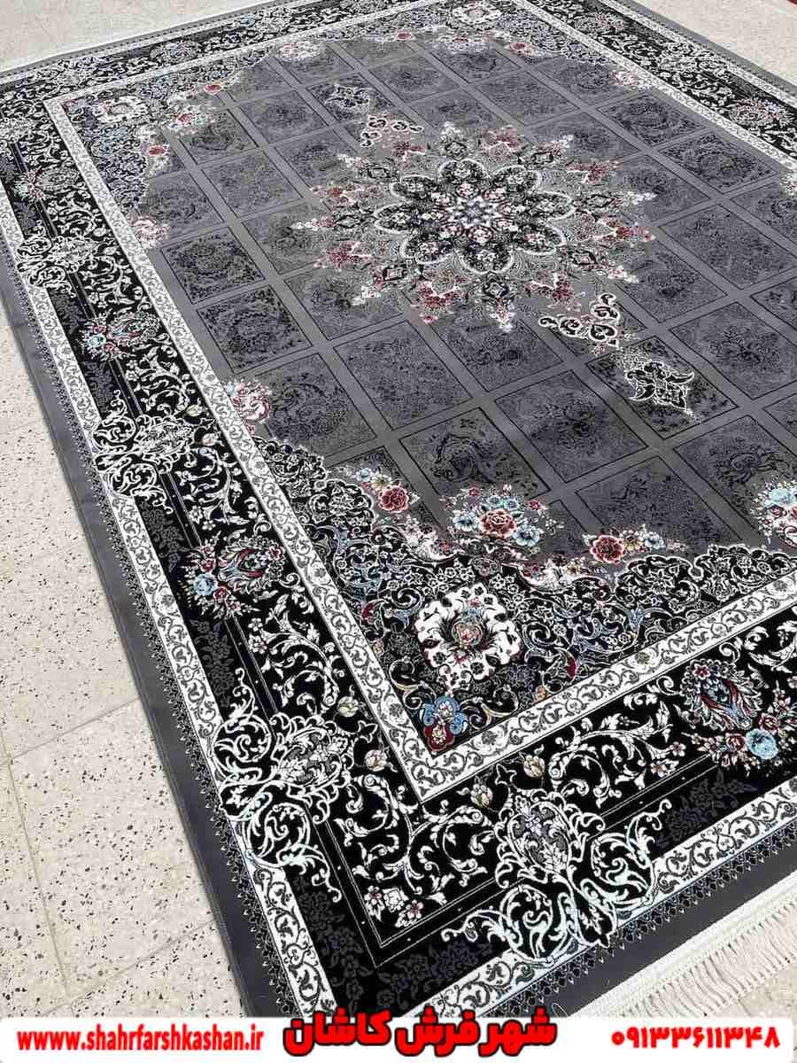 فرش خشتی جدید 1000 شانه طرح رومینا دودی